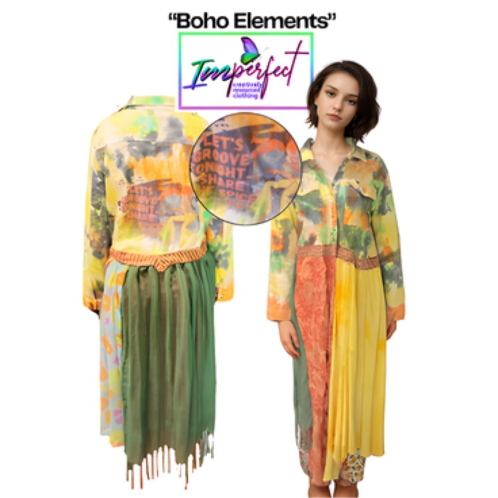 Upcycled 80's retro tie dyed duster jacket